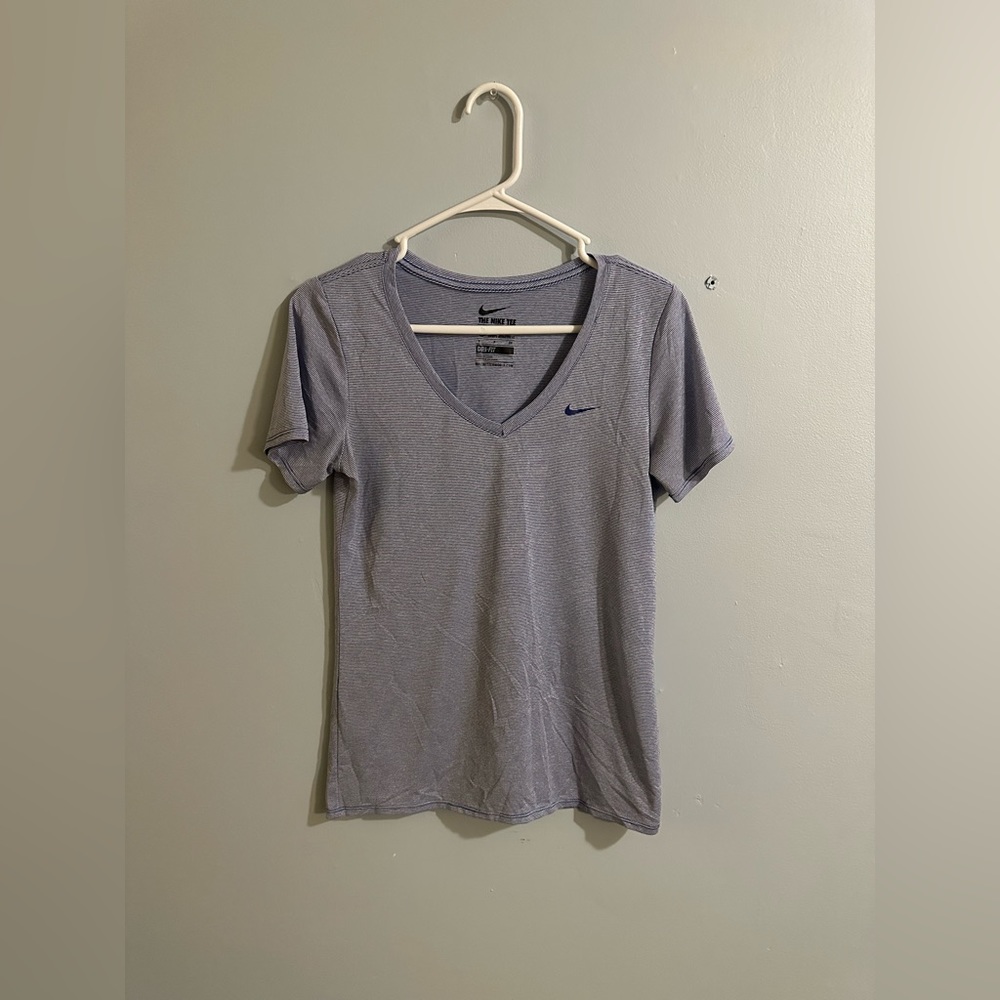 Nike Basic Tee Blue Striped Women’s Size S